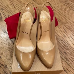 Christian Louboutin Slingback 100 tan.